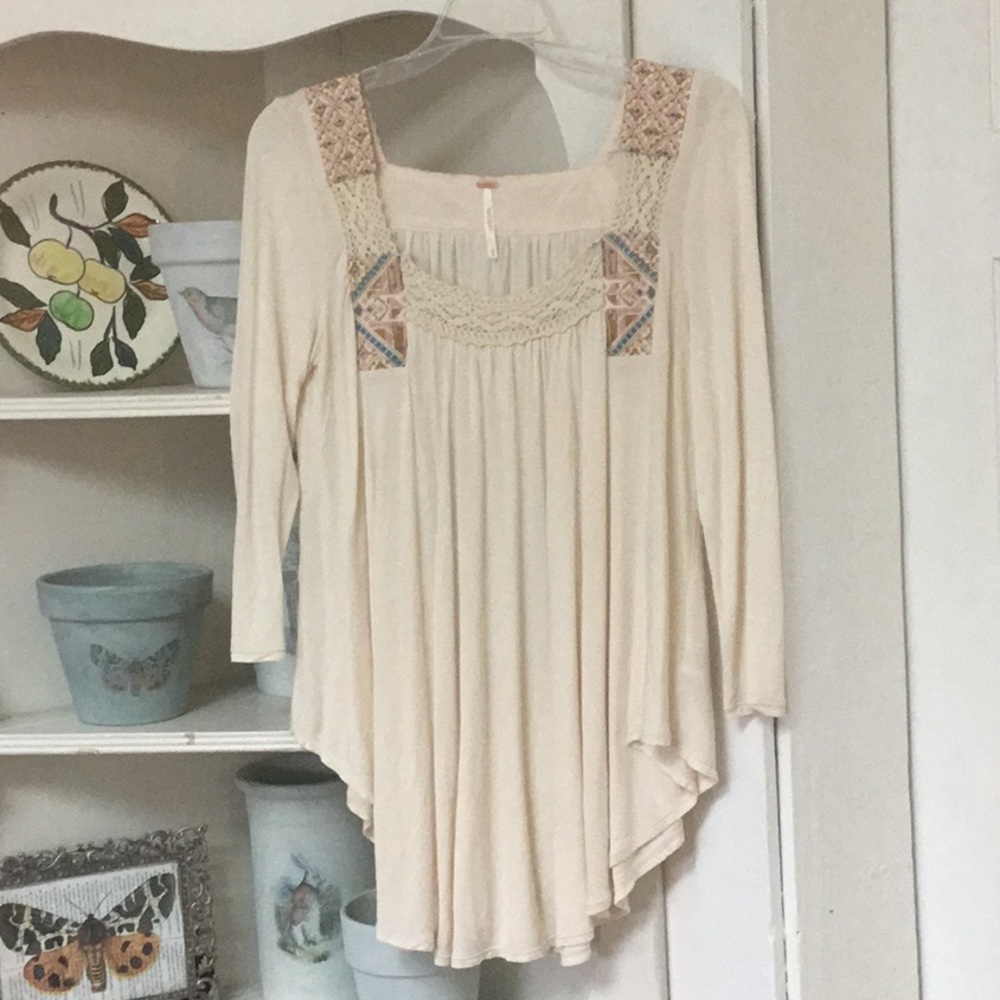 Free People Swing Top With Embroidery